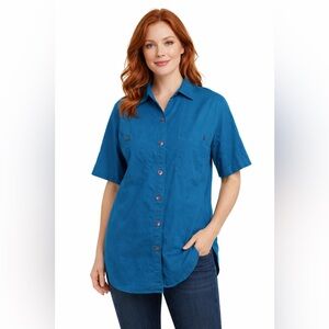 VTG Bright blue 80s oversized shirt